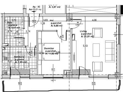 Apartament 2 camere confort sporit cu terasa spre oras, A. Muresanu Sud