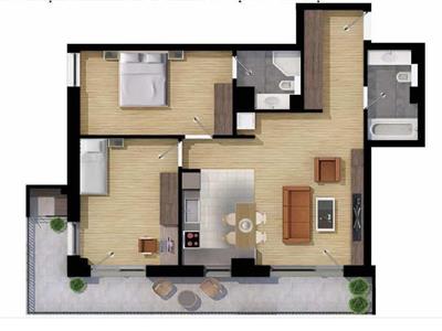 Apartament 3 camere, mobilat modern cu terasa si parcare subterana, zona Buna Ziua