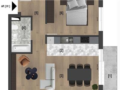 Apartament 2 camere mobilat si utilat, bloc nou, Pta 1 Mai