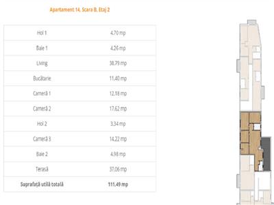 Apartament 4 camere cu terasa de 37 mp, zona Vivo