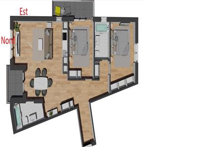 Apartament 3 camere 88 mp cu 2 balcoane, zona Vivo