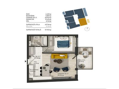 Apartament 2 camere nou, Centru, Pta M. Viteazu
