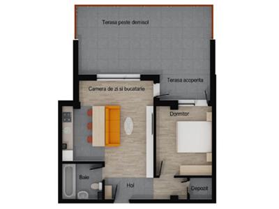 Apartament 2 camere cu terasa, bloc nou, Floresti, Muzeul Apei