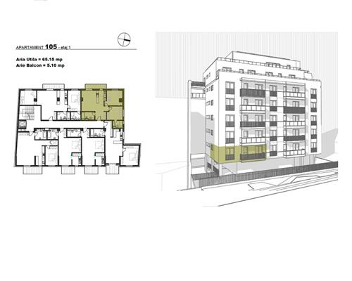 0%. Apartament cu 3 camere in bloc premium