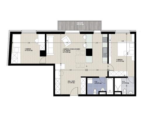 0%. Apartament cu 3 camere spatios in bloc premium