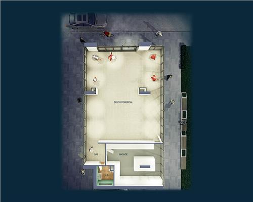 Spatiu comercial 124 mp, vitrina la strada s parcare